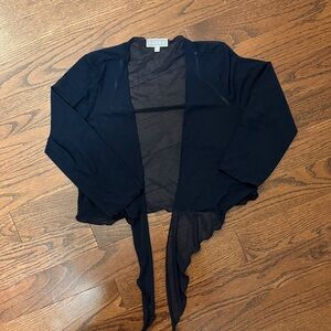 3/4 Loose Sleeve Ballet Navy Mesh Wrap Shrug